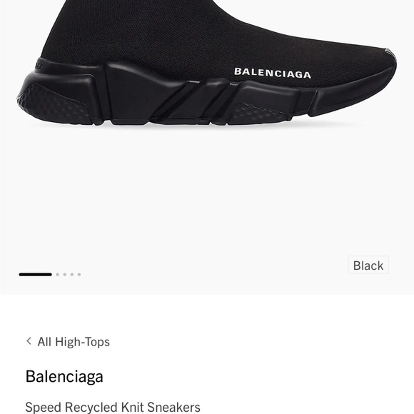 Balenciaga Women's Black Knit Sneakers - Picture 6 of 11